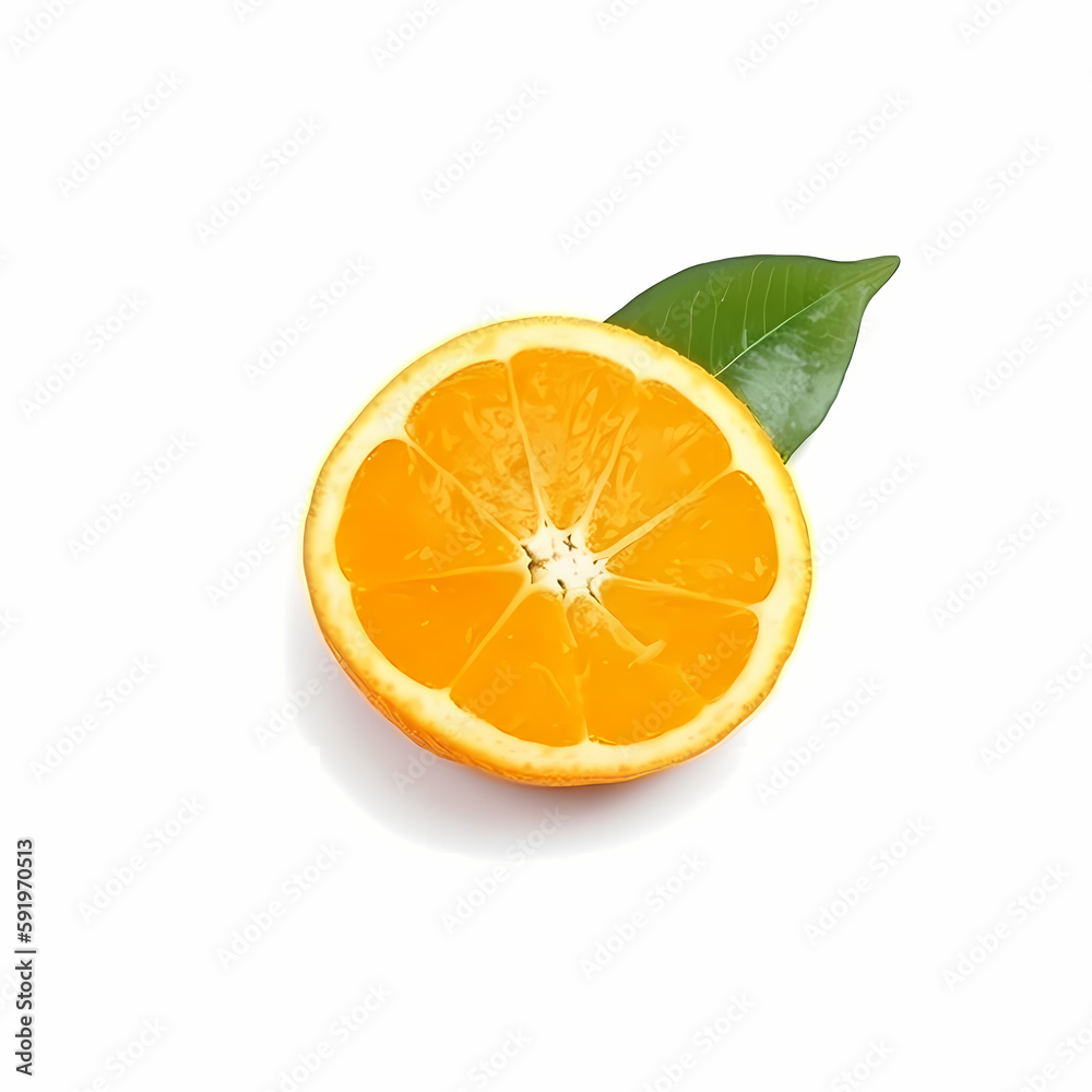Orange Fruit Isolated On White Background. Generative AI Orange Fruit Isolated On White Background. Generative AI