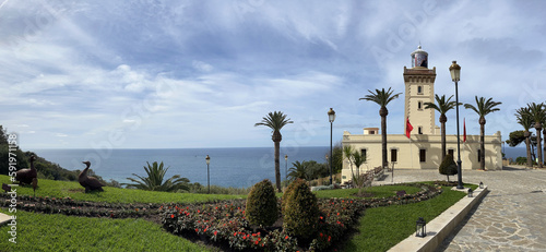 Morocco, Africa: Cape Spartel Lighthouse (1864), built by Sultan Muhammad IV at Cape Spartel, promontory at the entrance to the Strait of Gibraltar, the northwesternmost point of African continent