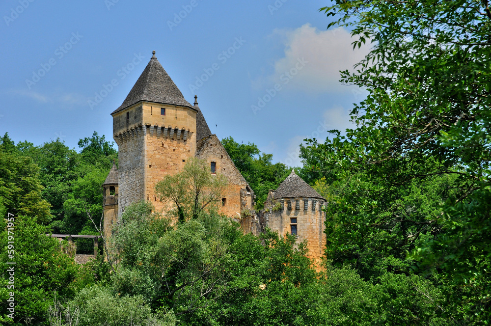 France, picturesque castle of Laussel in Dordogne