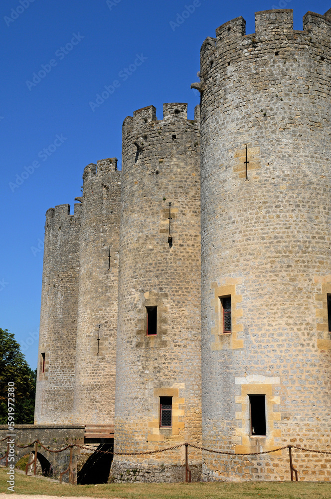 France, the medieval castle of Roquetaillade in Gironde