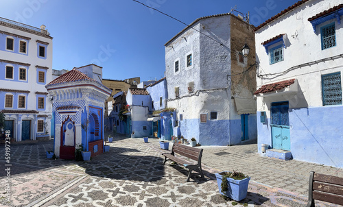Morocco, Africa: alleys in the medina of Chefchaouen, also known as Chaouen, city founded in 1471, famous for its buildings in shades of blue for which it is nicknamed the Blue City  © Naeblys