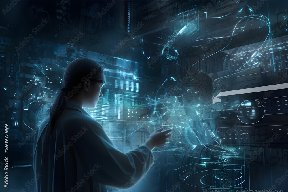Cutting-Edge Hi-Tech Illustration - Futuristic Technology and Innovation Concept - Digital Design - AI-Generated Cutting-Edge Hi-Tech Illustration - Futuristic Technology and Innovation Concept - Digital Design - AI-Generated