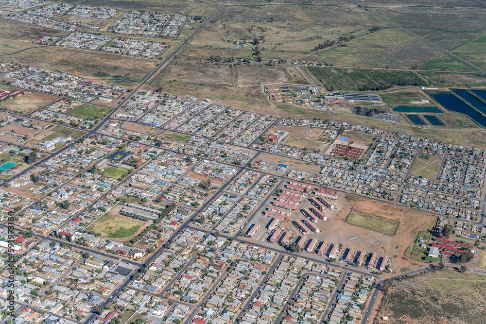  Worcester residential neighborhood aerial, South Africa