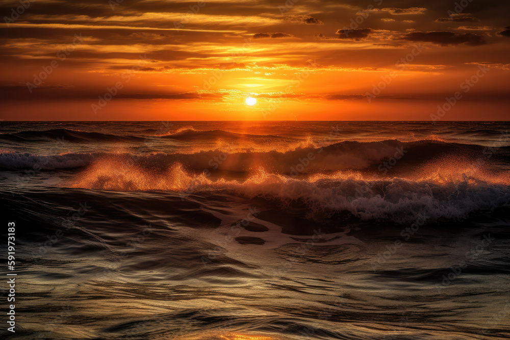sunset over the sea created with Generative AI technology sunset over the sea created with Generative AI technology