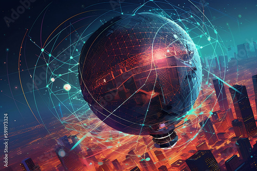 Cutting-Edge Hi-Tech Illustration - Futuristic Technology and Innovation Concept - Digital Design - AI-Generated