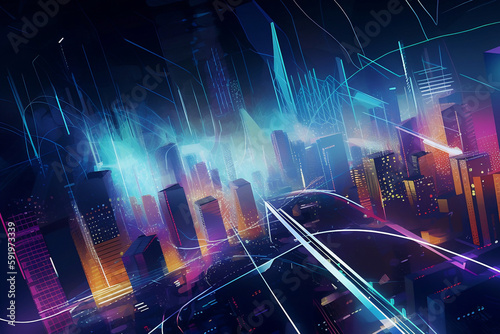 Cutting-Edge Hi-Tech Illustration - Futuristic Technology and Innovation Concept - Digital Design - AI-Generated