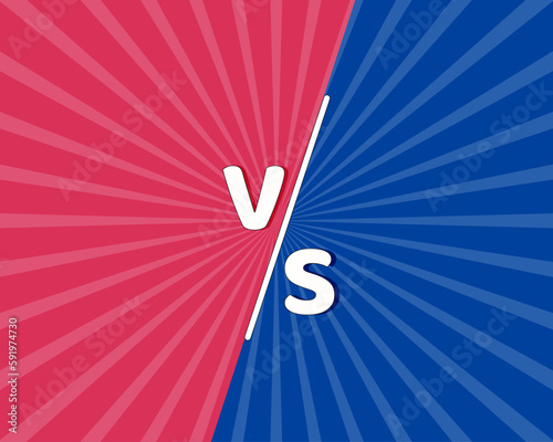 VS banner. Red and blue battle card. vector