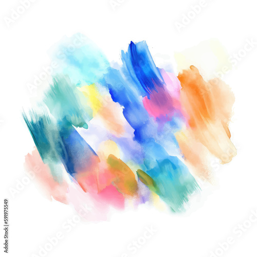 Colorful watercolor hand drawn paper texture torn splatter banner. Wet brush painted spots and strokes abstract vector illustration.