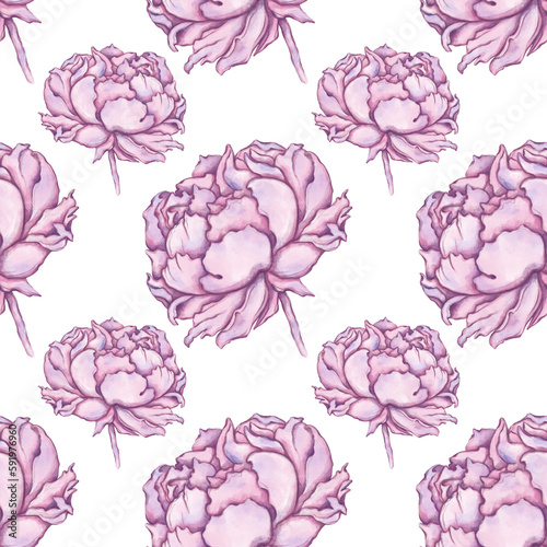 seamless pattern. Seamless pattern with peonies. Pattern for textiles, wallpapers, cards, backgrounds, clothing, textiles, wrapping paper, gift bags, invitations, envelopes.