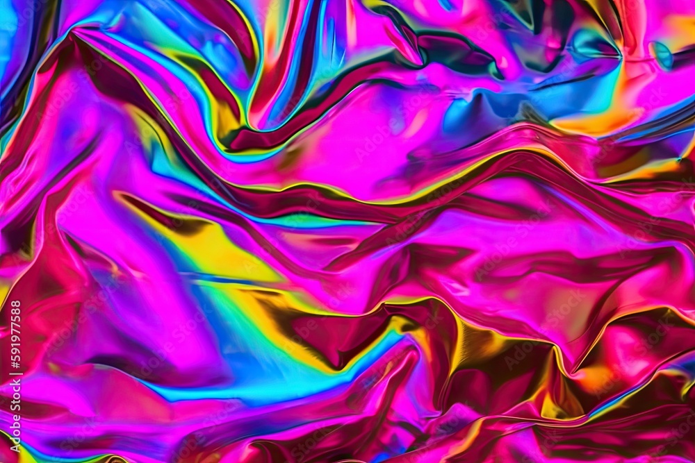 Obraz premium Neon futuristic gradient, holographic design. Generative ai.