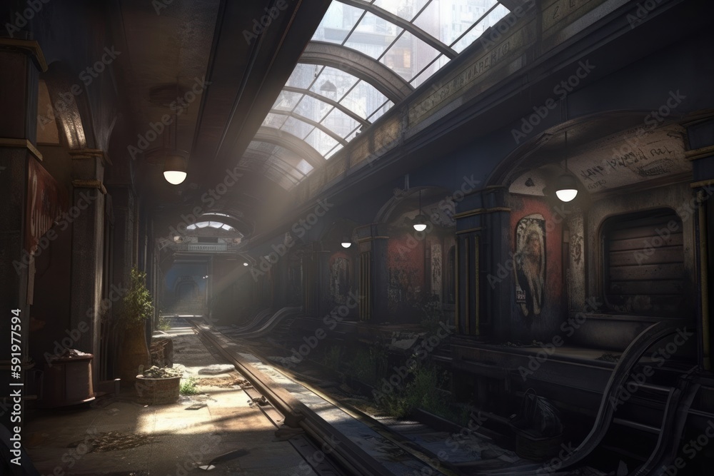 Old Metro Station Game Art Wallpaper Background