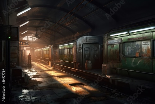 Old Metro Station Game Art Wallpaper Background