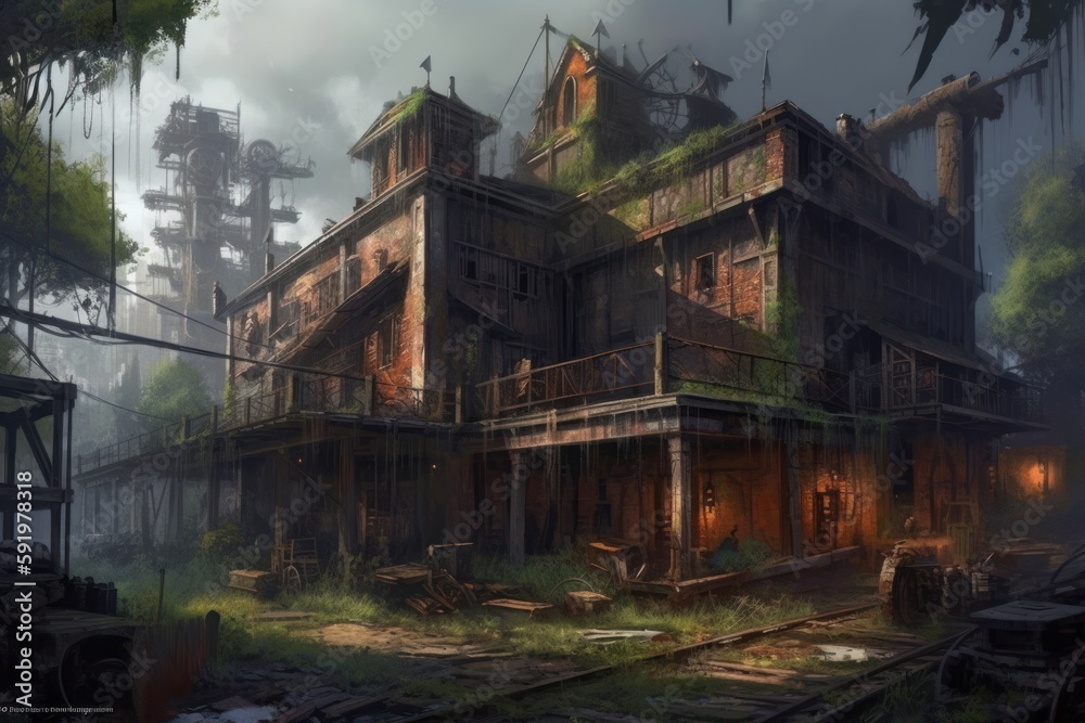 Old Factory Game Art Wallpaper Background Old Factory Game Art Wallpaper Background