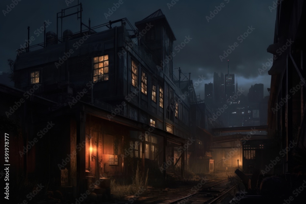 Old Factory Game Art Wallpaper Background