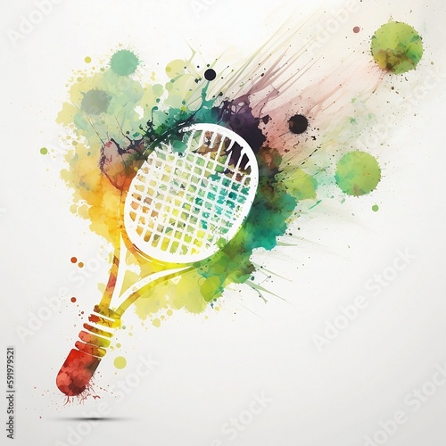 tennis racket with ball