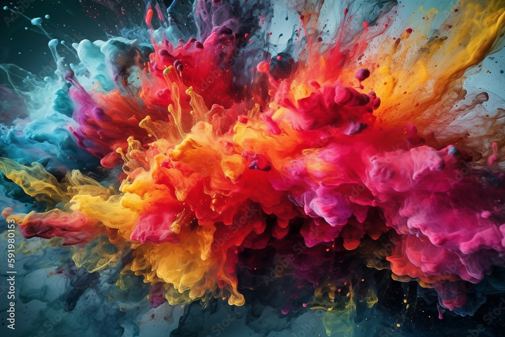 Colorful abstract background with splashes, Ai generative