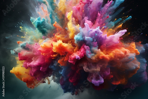 Colorful abstract background with splashes  Ai generative