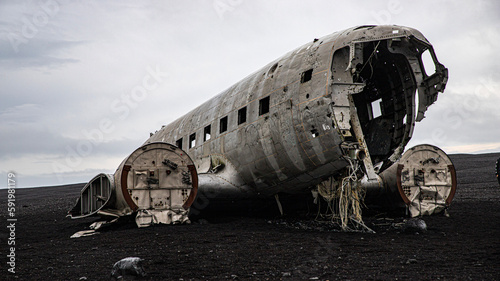 Photography grounded aircraft in iceland