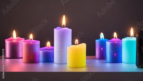 bright beautiful candles. AI Generated