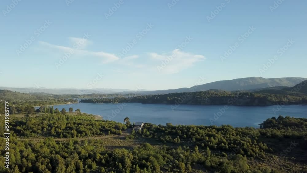 Aerial view of an Araucaria forest at Batea Mahuida volcano at Lago Alumine in the border region between Argentina and Chile. Aerial view of an Araucaria forest at Batea Mahuida volcano at Lago Alumine in the border region between Argentina and Chile.