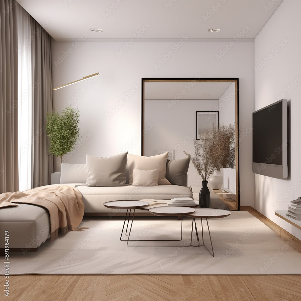 Living room Mockup realestate aesthetic, Generative AI Living room Mockup realestate aesthetic, Generative AI