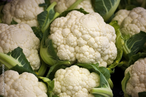 Cauliflower, a lot of cauliflower, generative ai, Fresh tasty vegetables, Fresh ingredients, cooking ingredients