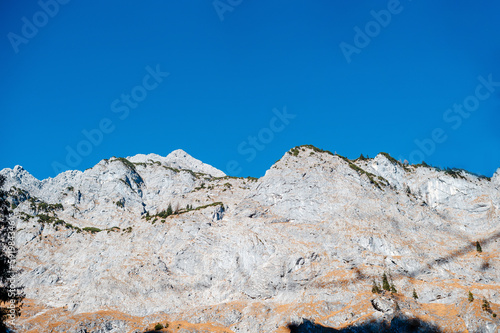 Panorama of a coloured mountain landscape with stoned mountains