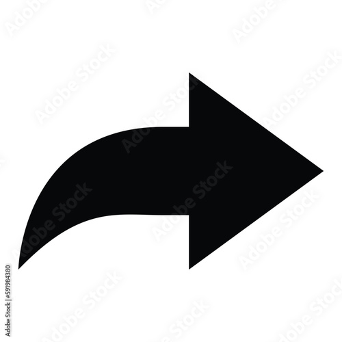Arrow icon. Modern simple arrow or cursor. Directional arrow flat style isolated on white background. Vector illustration