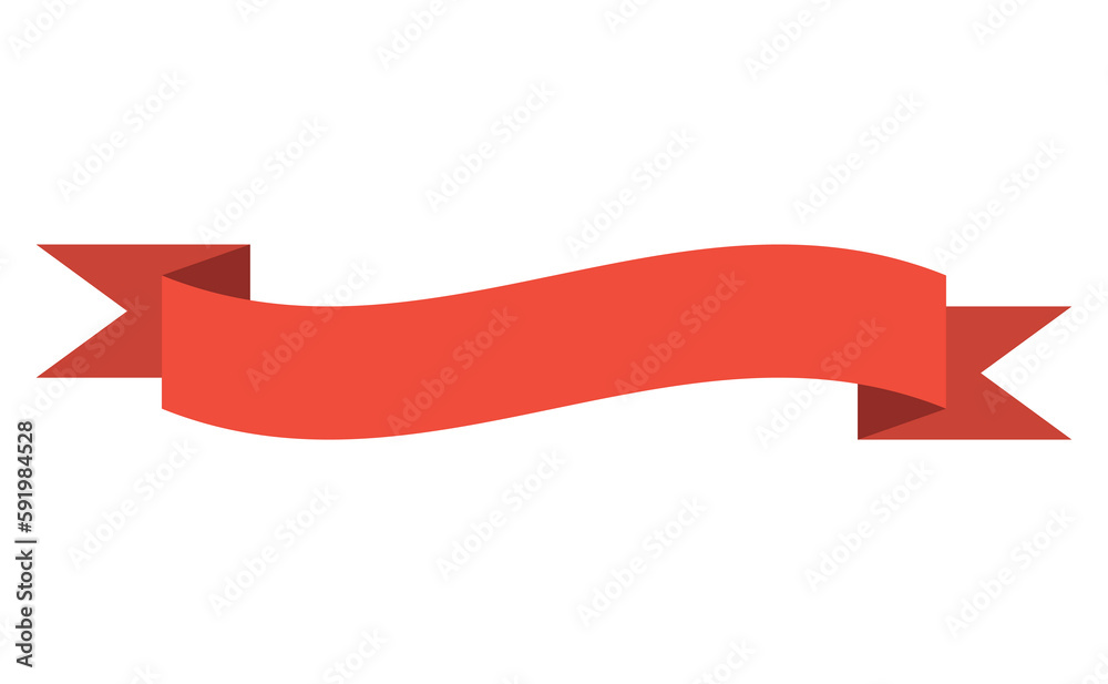 Ribbon banner. Blank tape banner for advertising promotion, sale text or heading. Elegant retro flag, background stripe. Flat title decoration, badge or frame