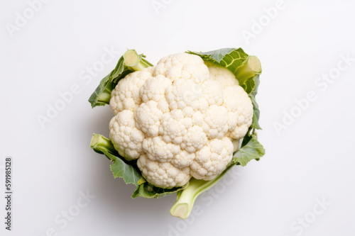 Cauliflower, white background, isolated, generative ai, Fresh tasty vegetables, Fresh ingredients, cooking ingredients