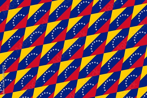 Geometric pattern in the colors of the national flag of Venezuela. The colors of Venezuela.