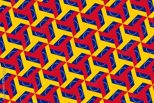 Geometric pattern in the colors of the national flag of Venezuela. The colors of Venezuela.