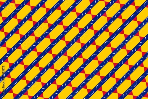 Geometric pattern in the colors of the national flag of Venezuela. The colors of Venezuela.