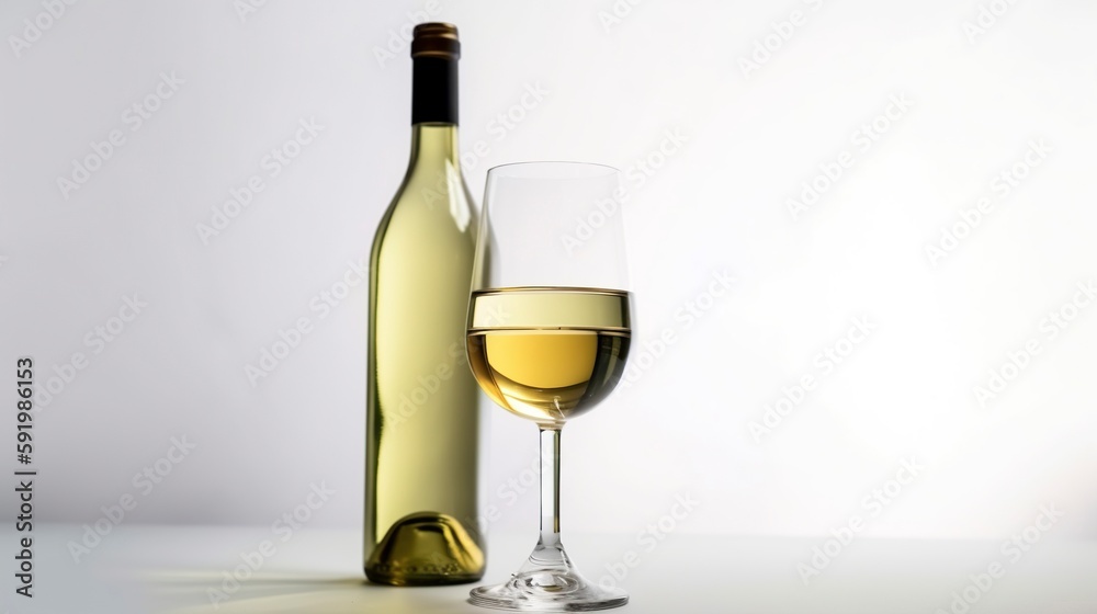 White Wine, Generative AI, Illustration White Wine, Generative AI, Illustration