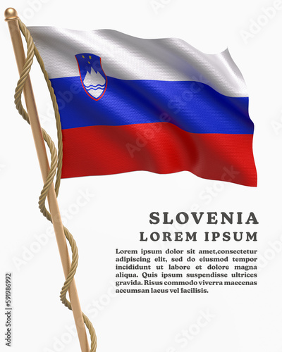 White Backround Flag Of SLOVENIA photo