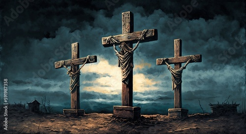 A picture symbolizing the crucifixion of Jesus Christ