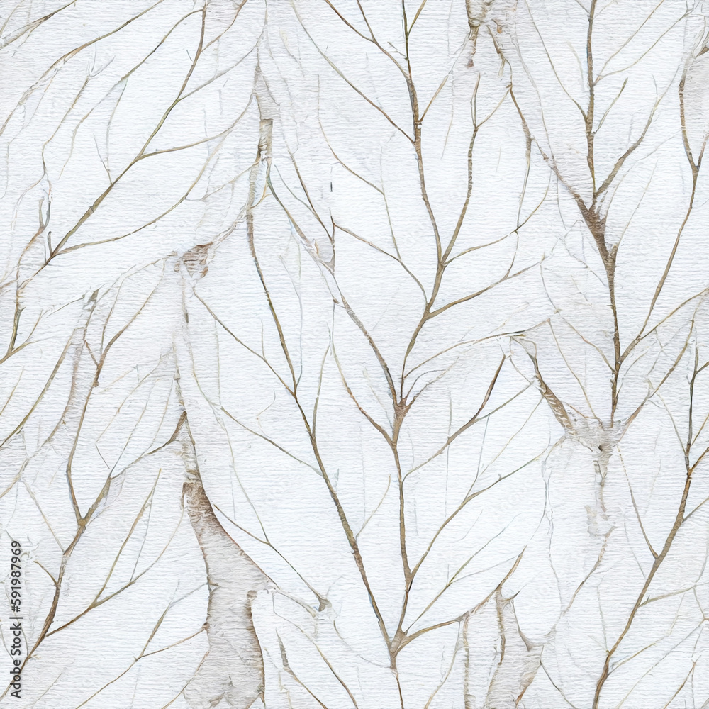Fototapeta premium watercolor seamless pattern with modern decorative leaves - natural pattern - spring design
