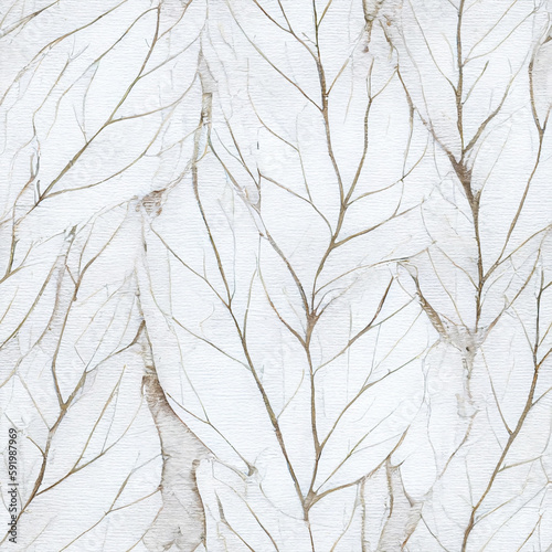 watercolor seamless pattern with modern decorative leaves - natural pattern - spring design