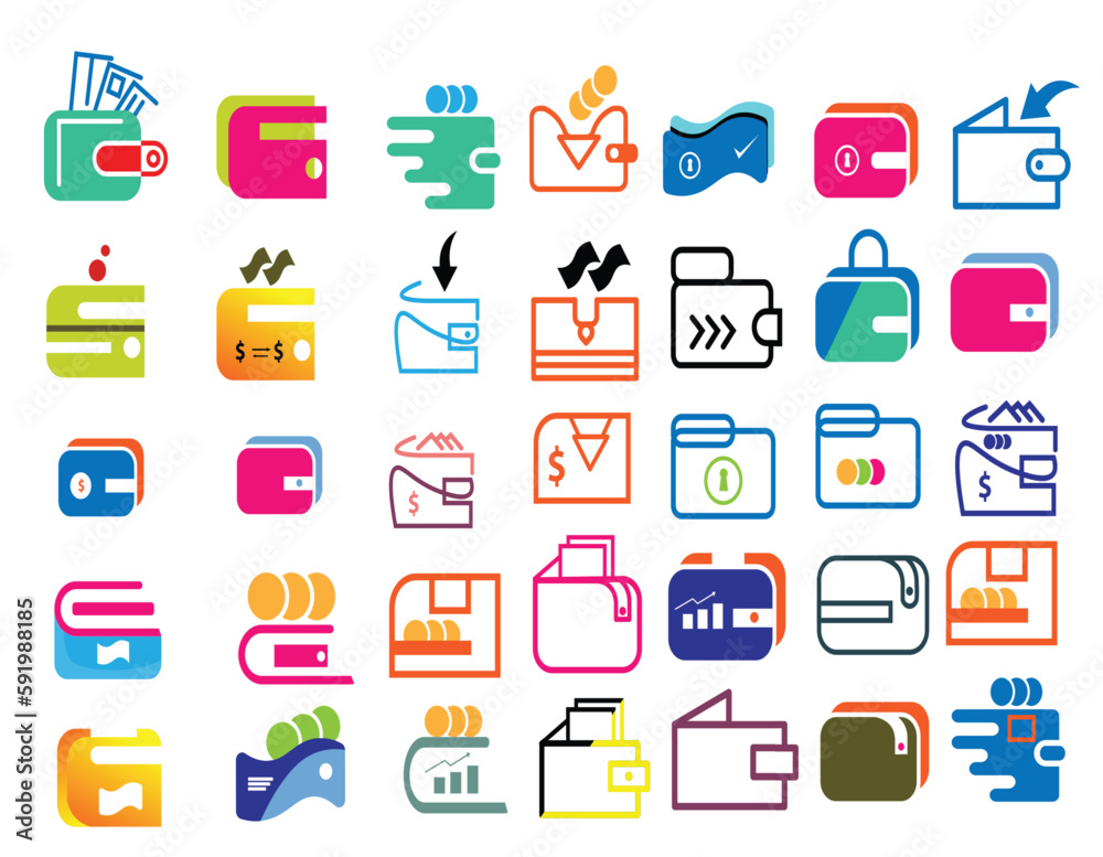 payment wallet save money logo set bundle ui ux web payment wallet save money logo set bundle ui ux web