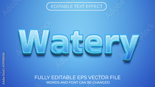 Watery editable text effect. Editable text style effect