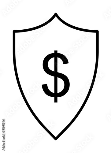 Free Download protection of the dollar icon illustration on transparent background - GFXLoad