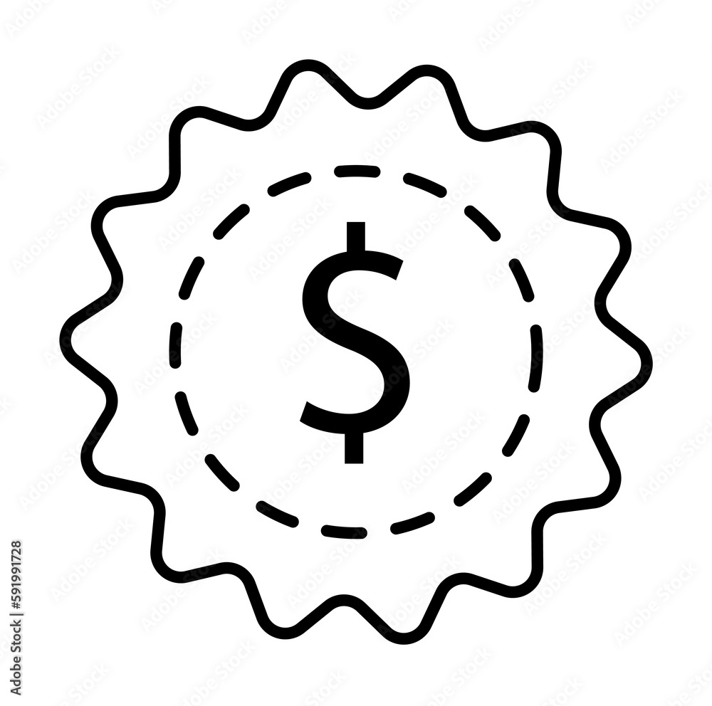 dollar icon illustration on transparent background