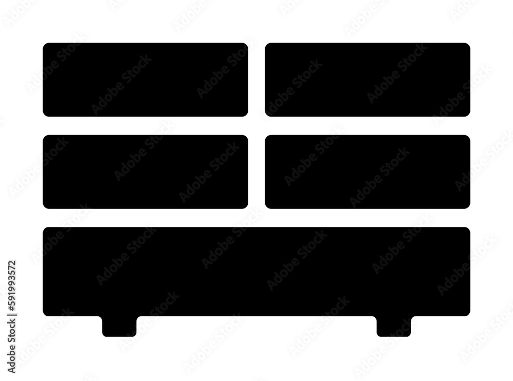 dresser glyph icon illustration on transparent background dresser glyph icon illustration on transparent background