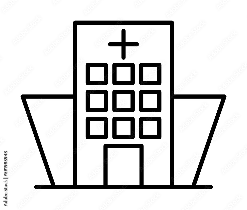 building, clinic, hospital icon illustration on transparent background building, clinic, hospital icon illustration on transparent background