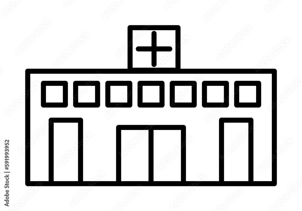 building, clinic, hospital icon illustration on transparent background building, clinic, hospital icon illustration on transparent background