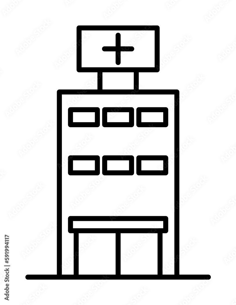 hospital icon illustration on transparent background