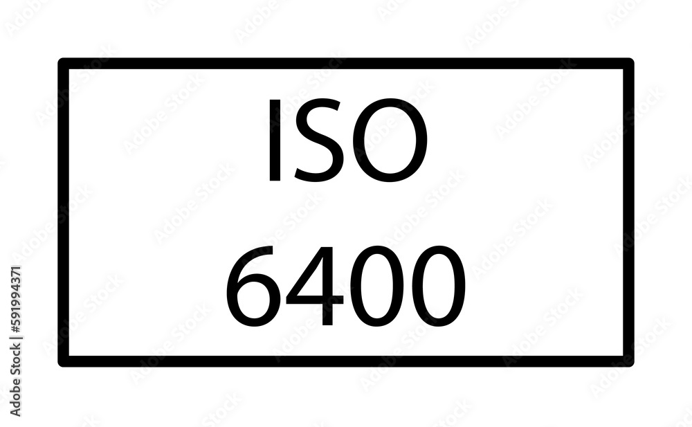 ISO 6400 icon illustration on transparent background ISO 6400 icon illustration on transparent background