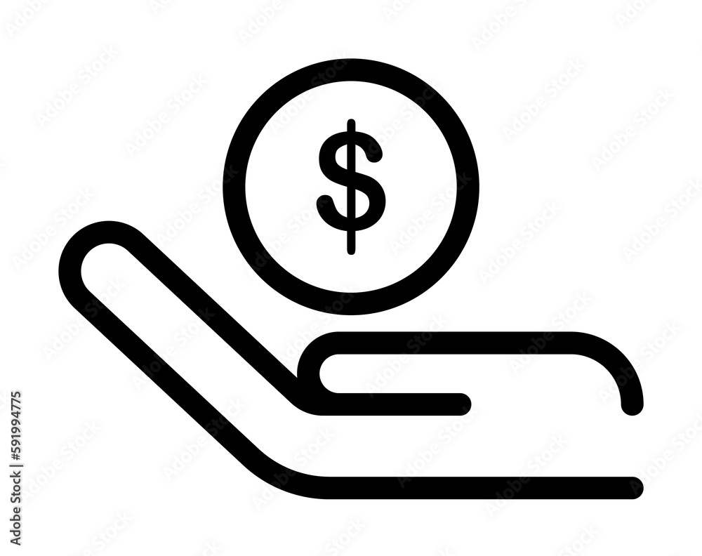 dollar hand icon illustration on transparent background dollar hand icon illustration on transparent background