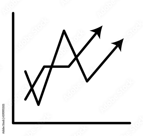 line chart line icon illustration on transparent background