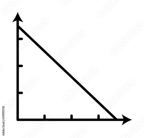 triangle chart line icon illustration on transparent background